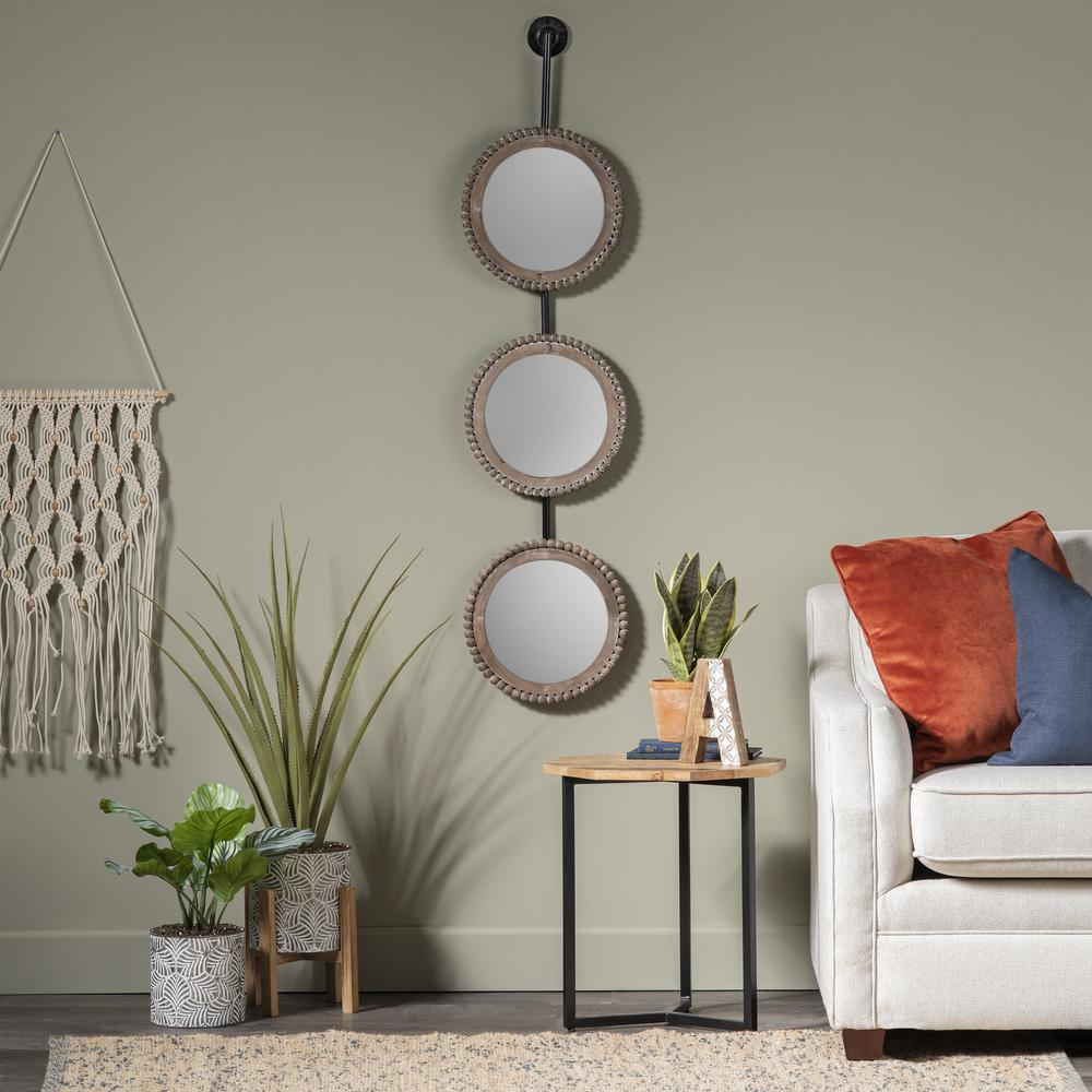 Ada Beaded Wood Wall Mirror