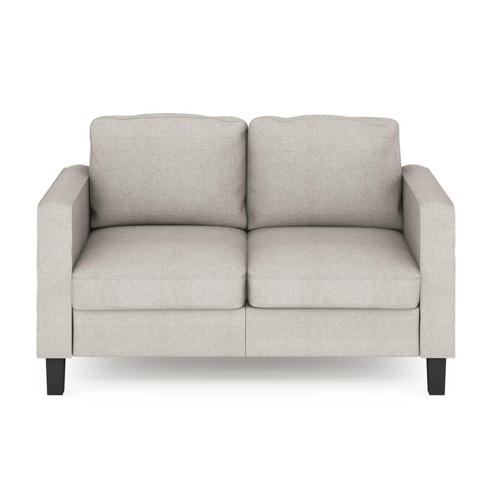 Furinno Bayonne Modern Upholstered Loveseat, Fog