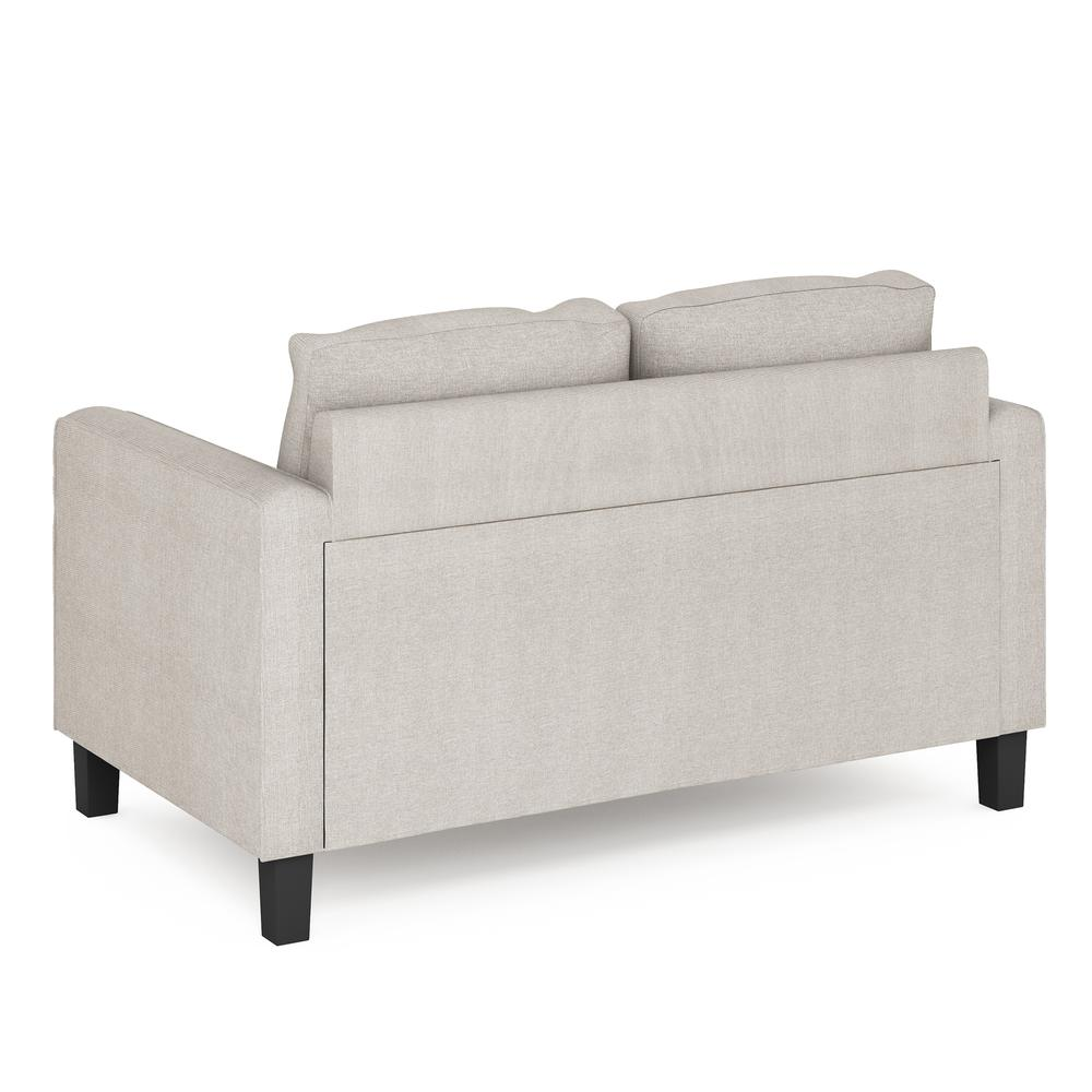 Furinno Bayonne Modern Upholstered Loveseat, Fog