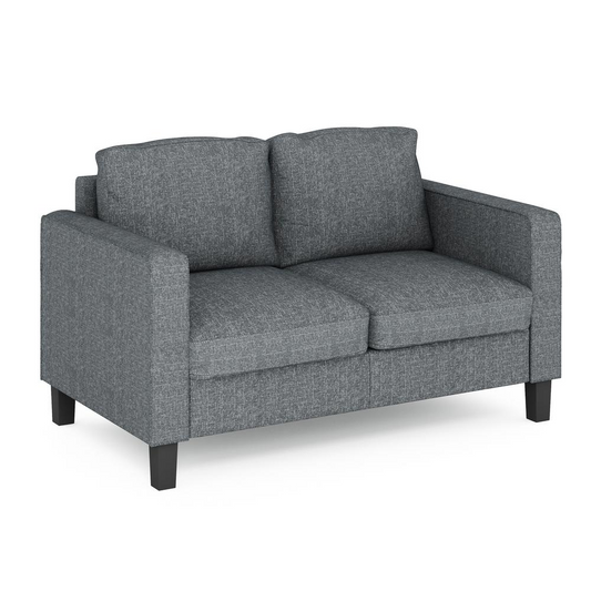 Furinno Bayonne Modern Upholstered Loveseat, Gunmetal