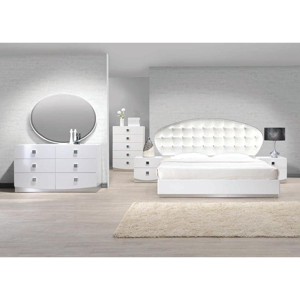 France White Modern Platform Bed