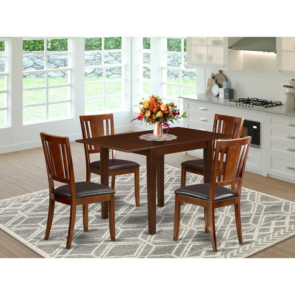 Dining Room Set Mahogany, NDDU5-MAH-LC