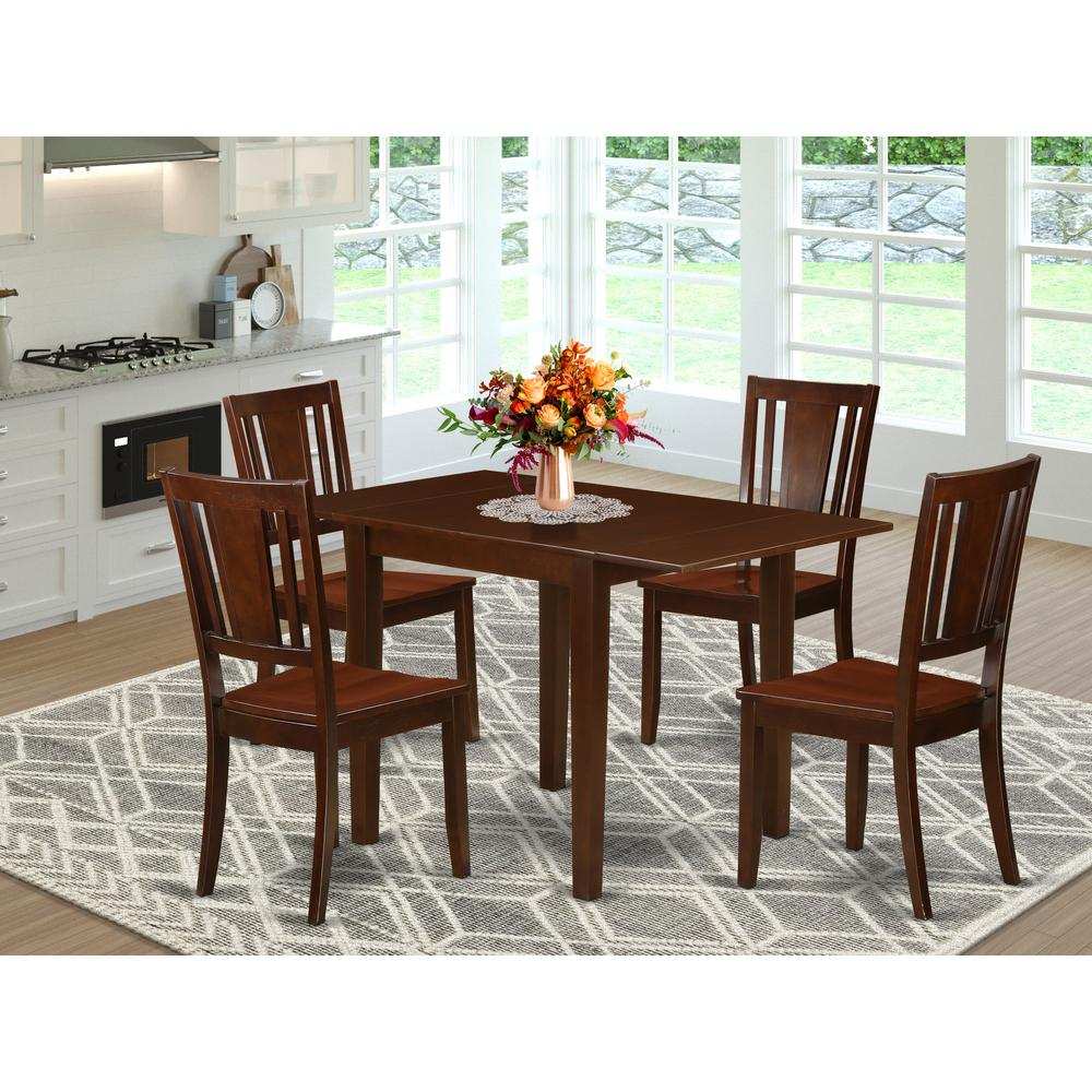 Dining Room Set Mahogany, NDDU5-MAH-W