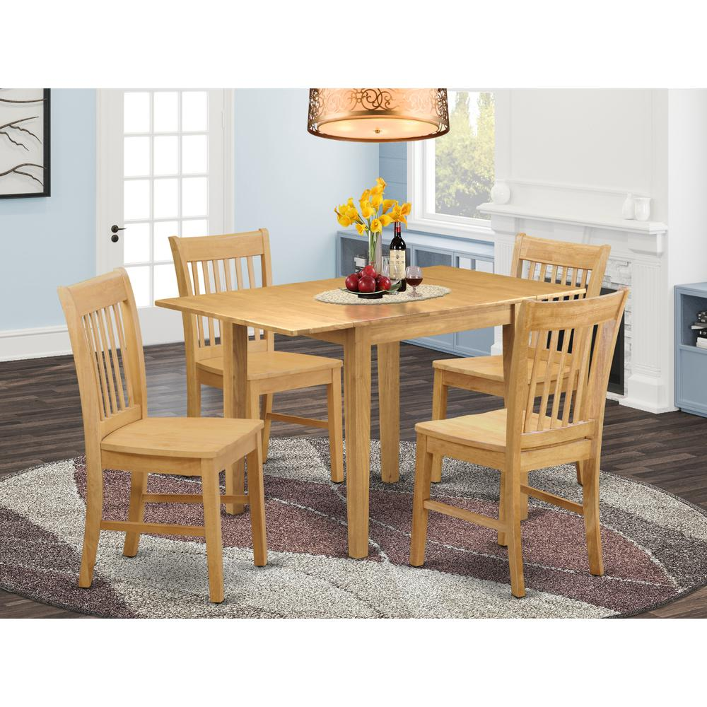 Dining Room Set Oak, NDNO5-OAK-W