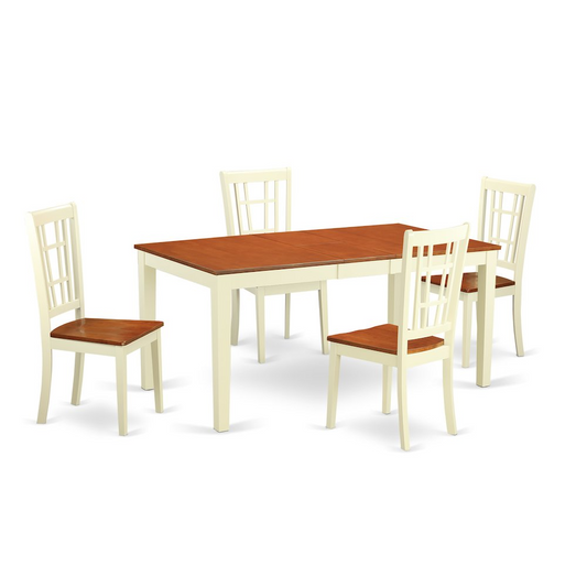 5  Pc  Dining  room  set-Table  with  Leaf  4  Chairs  for  Dining  room