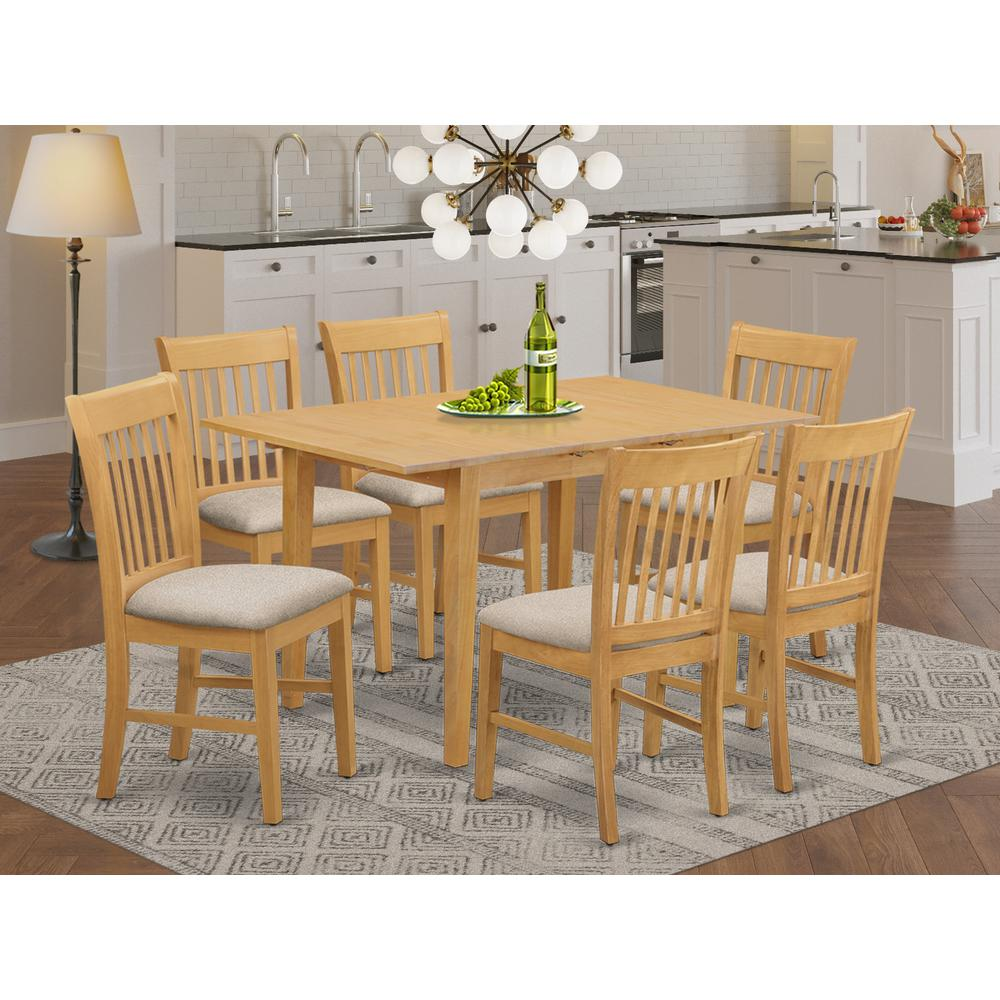 Dining Room Set Oak, NOFK7-OAK-C