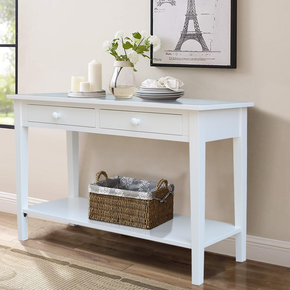 Spencer Console-Server Table in White
