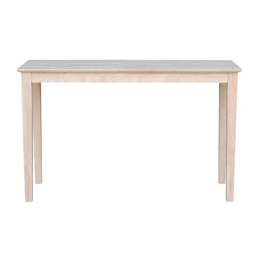 Shaker Console Table - Standard Length, Unfinished