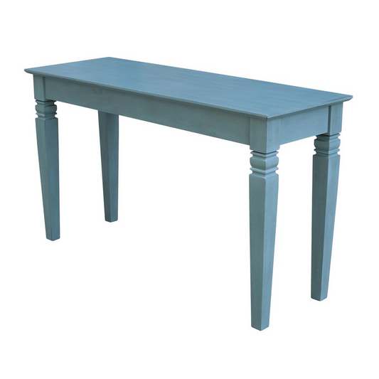 Java Console Table with 2 Drawers, Ocean blue - antique rubbed