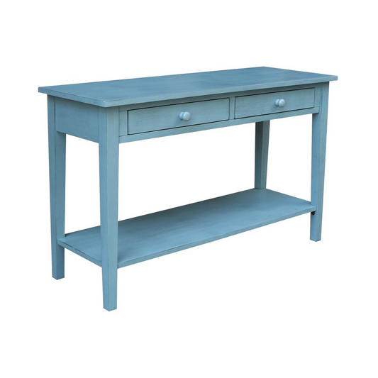 Spencer Console-Server Table in Antique rubbed ocean blue