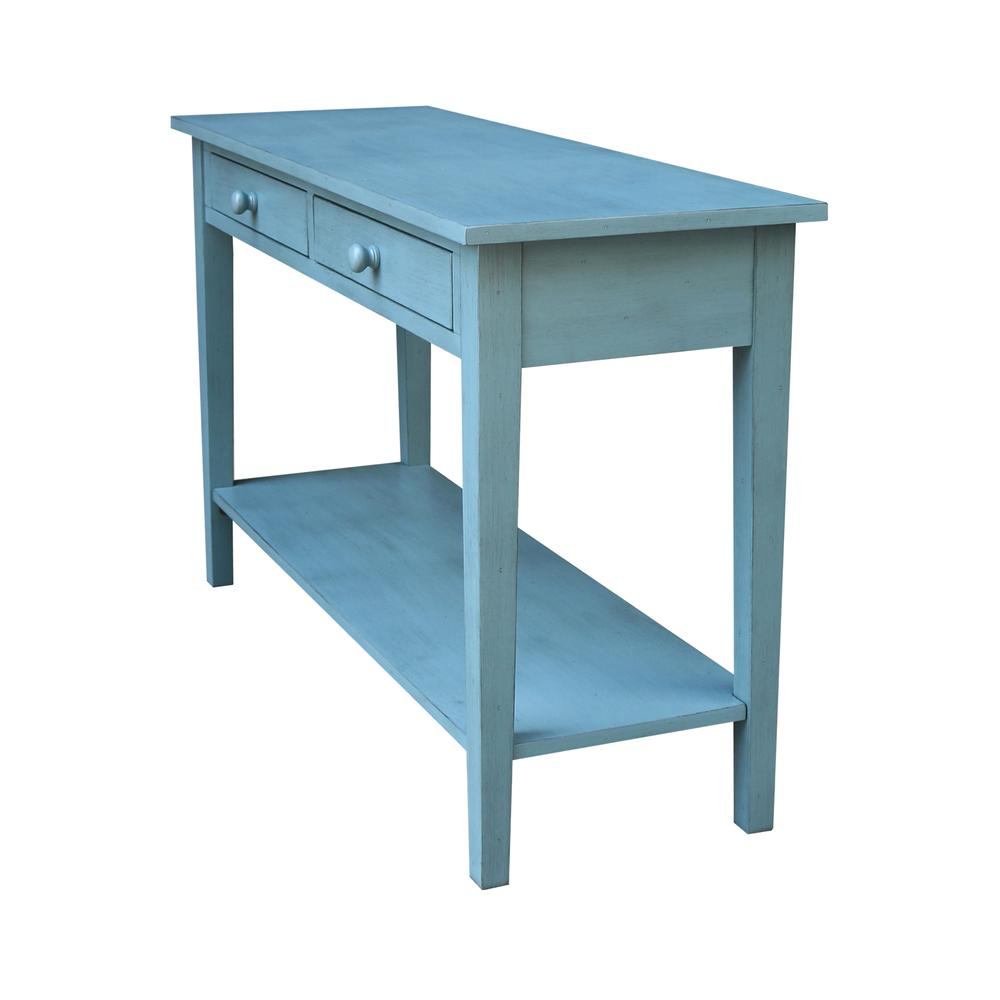 Spencer Console-Server Table in Antique rubbed ocean blue