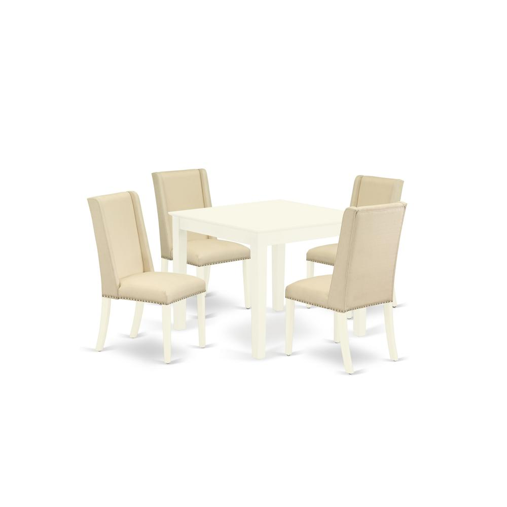 Dining Room Set Linen White, OXFL5-LWH-01