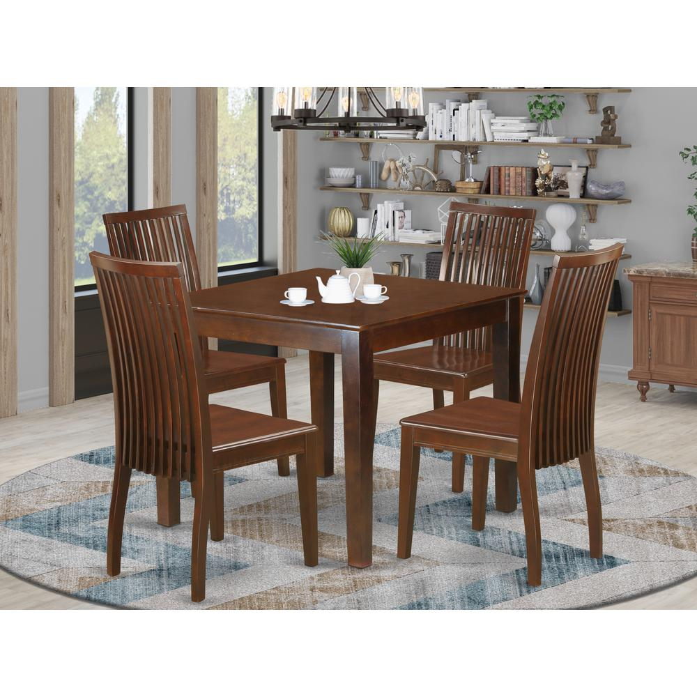 Dining Room Set Mahogany, OXIP5-MAH-W