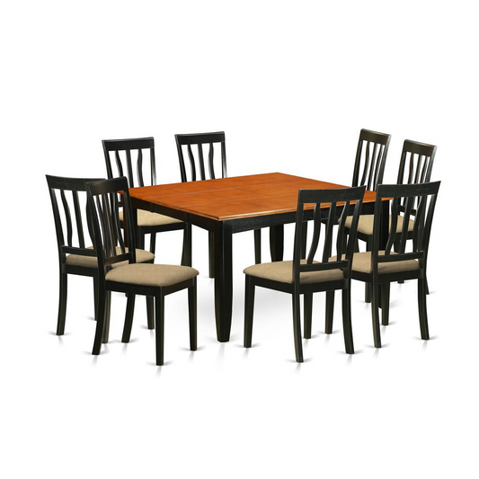 PFAN9-BCH-C 9 PC Dining room set-Dining Table and 8 Wood Dining Chairs