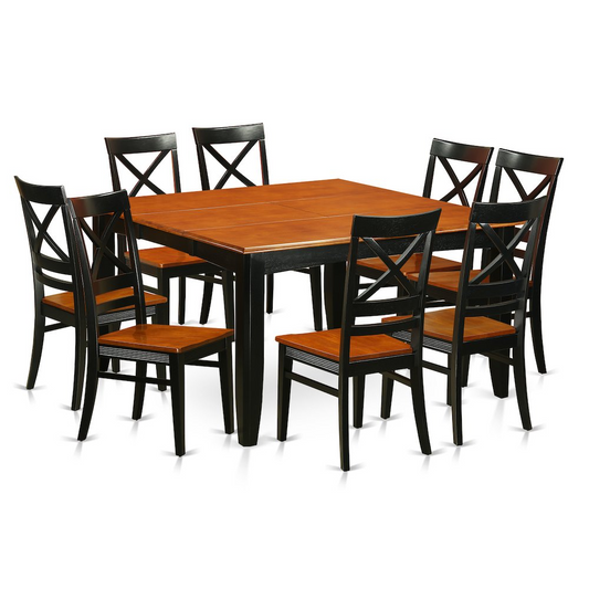 9  PC  Dining  room  set-Dining  Table  with  8  Wooden  Dining  Chairs