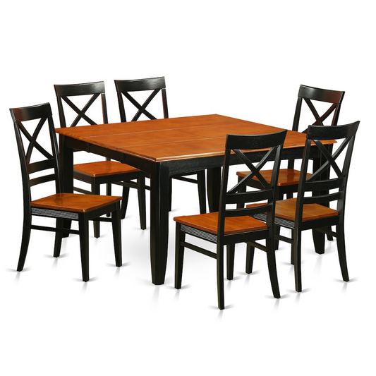 7  PC  Dining  room  set-Dining  Table  with  6  Wooden  Dining  Chairs