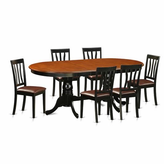 7  Pc  Dining  room  set-Dining  Table  with  6  Wood  Dining  Chairs