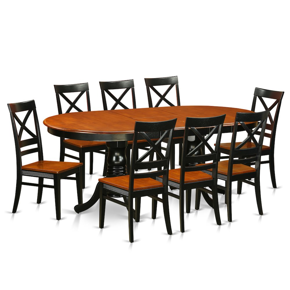 9  PC  Dining  set-Dining  Table  with  8  Wooden  Dining  Chairs