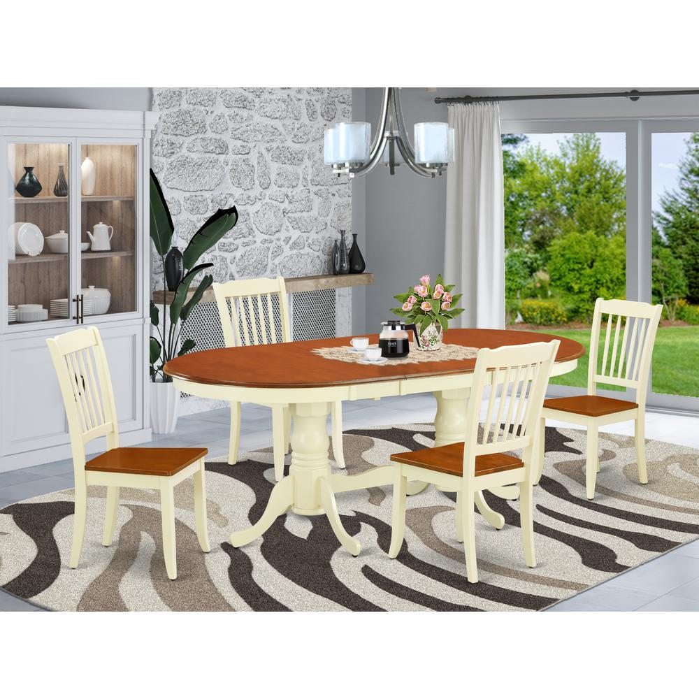 Dining Room Set Buttermilk & Cherry, PLDA5-BMK-W