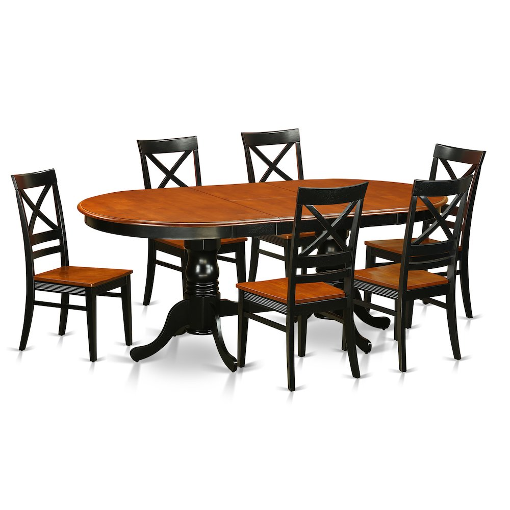 7  PC  Dining  set-Dining  Table  with  6  Wood  Dining  Chairs