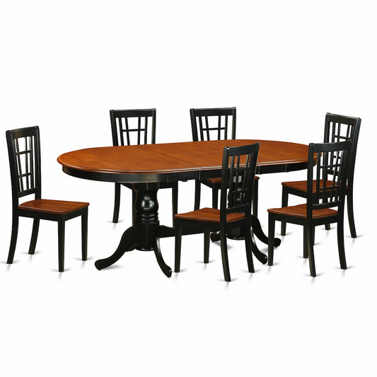 7  PC  Dining  room  set-Dining  Table  with  6  Wooden  Dining  Chairs