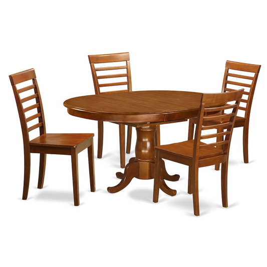 5  Pc  Dining  set-Oval  Dining  Room  set-Leaf  and  4  Dining  Chairs