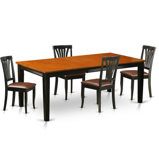 5  PC  Dining  set-Dining  Table  with  4  Wood  Dining  Chairs