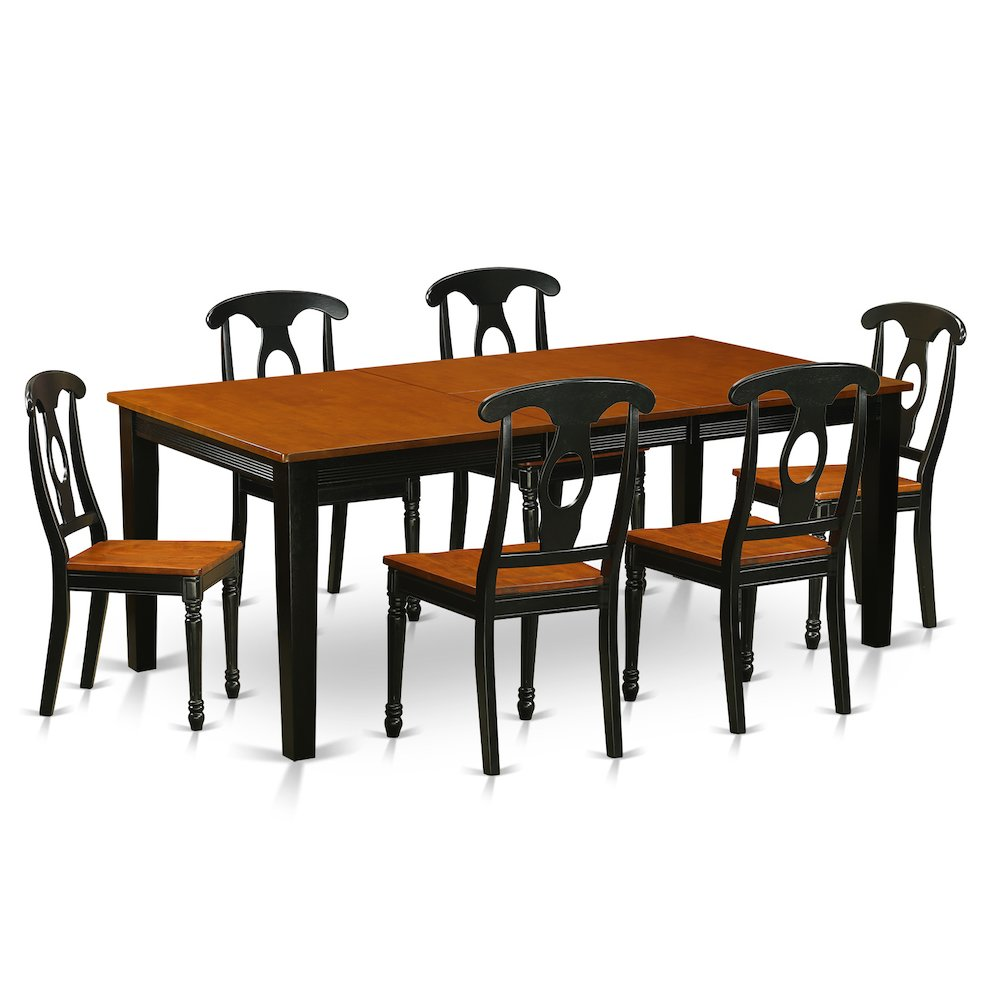 7  PC  Dining  room  set-Dining  Table  with  6  Wooden  Dining  Chairs