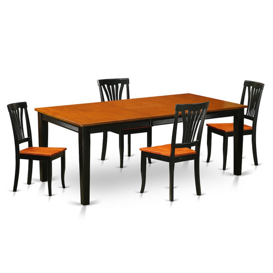 5  PC  Dining  room  set-Dining  Table  with  4  Wooden  Dining  Chairs