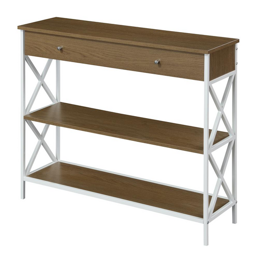 Tucson 1 Drawer Console Table, Driftwood/White