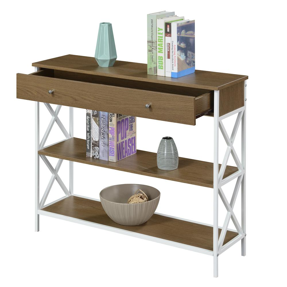 Tucson 1 Drawer Console Table, Driftwood/White