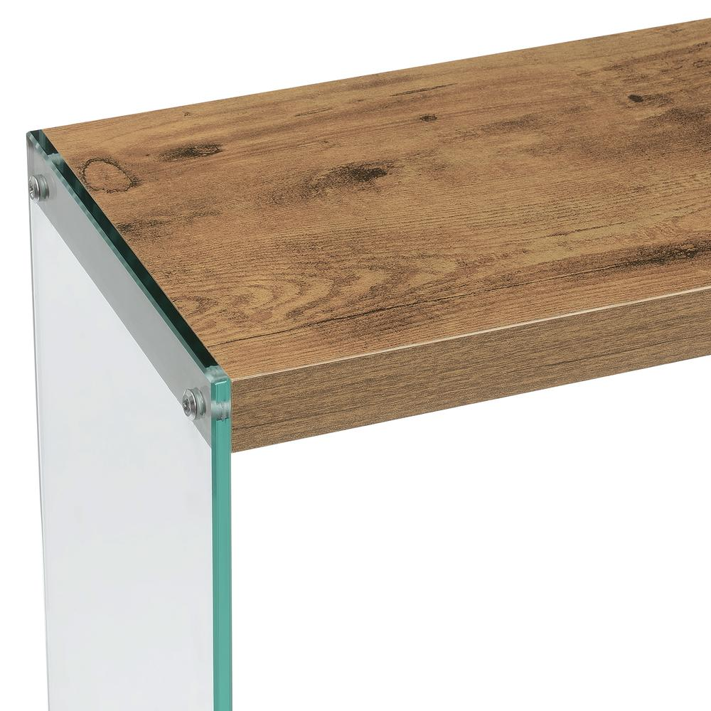 SoHo V Console Table w/ Shelf, Barnwood/Glass
