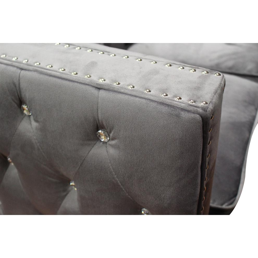 Ruby 3 Pieces Embellished Tufted Sofa & Loveseat