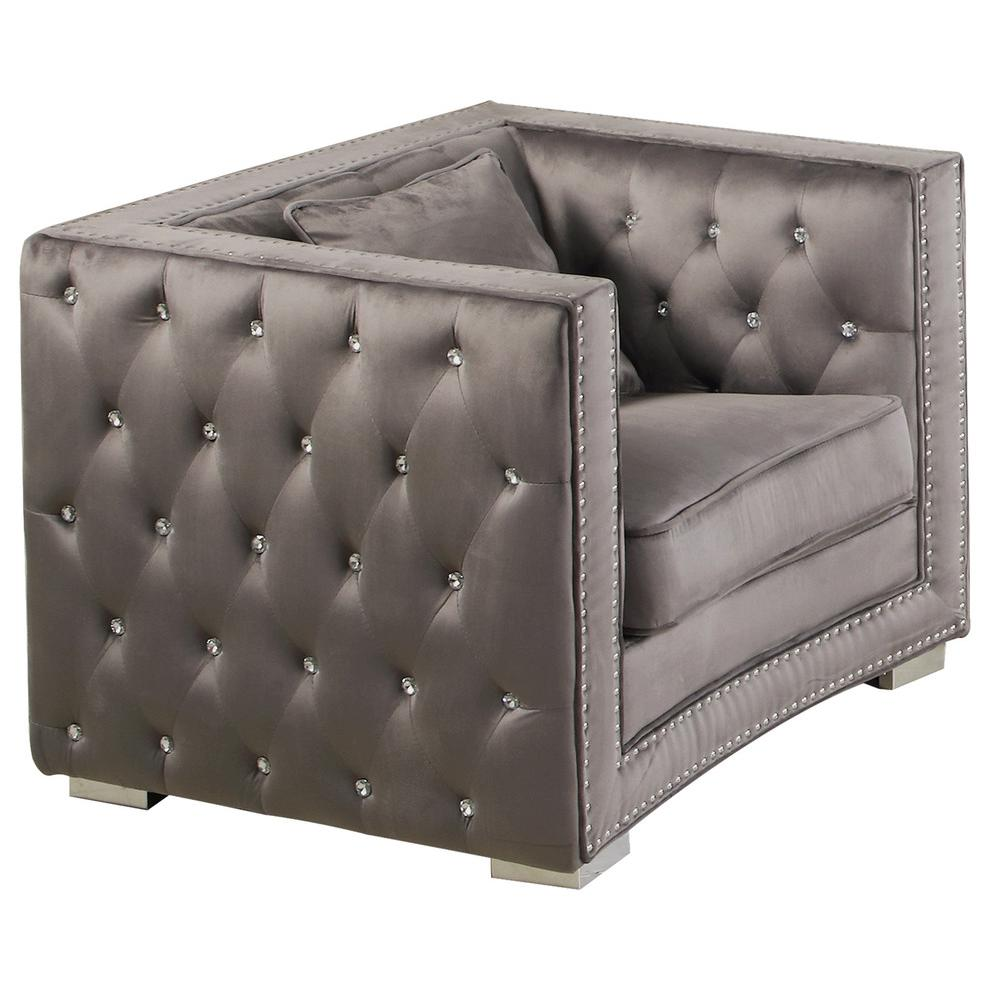 Ruby 3 Pieces Embellished Tufted Sofa & Loveseat