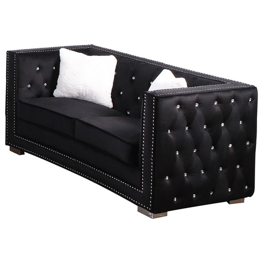 Ruby Embellished Tufted Living Room Loveseat