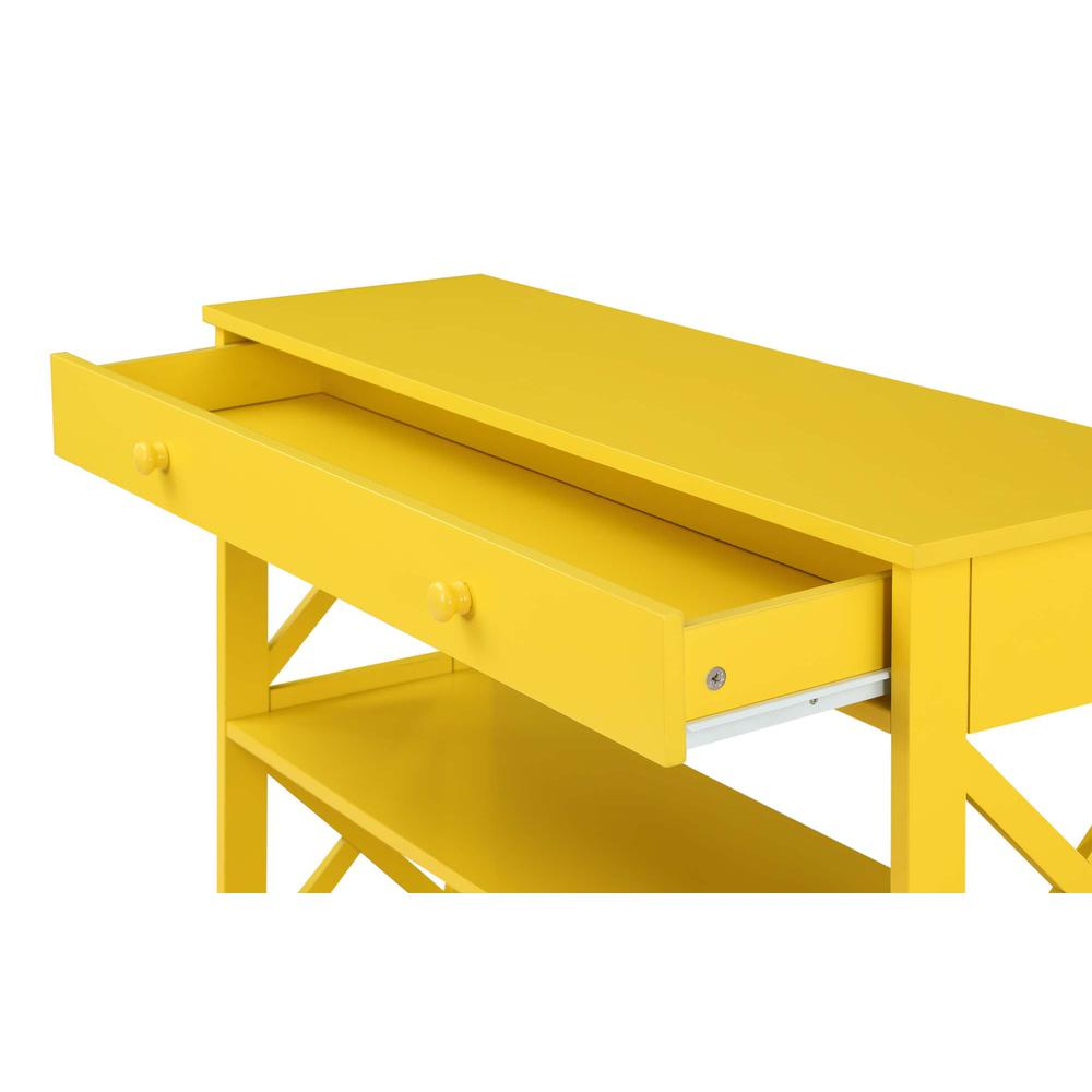 Oxford 1 Drawer Console Table with Shelves, Yellow