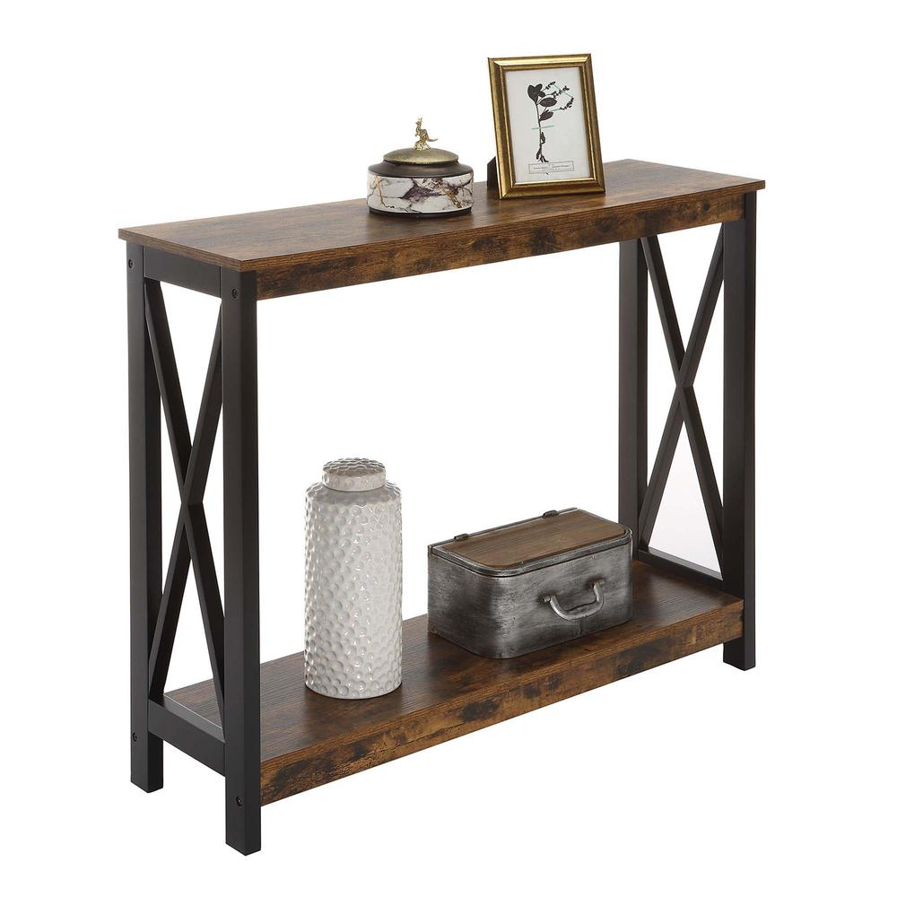 Oxford Console Table with Shelf Barnwood/Black