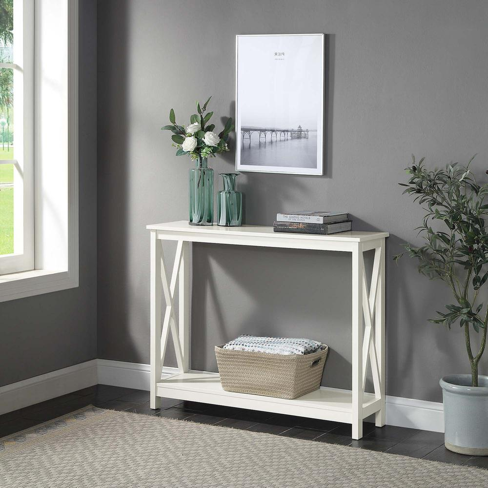 Oxford Console Table with Shelf Ivory