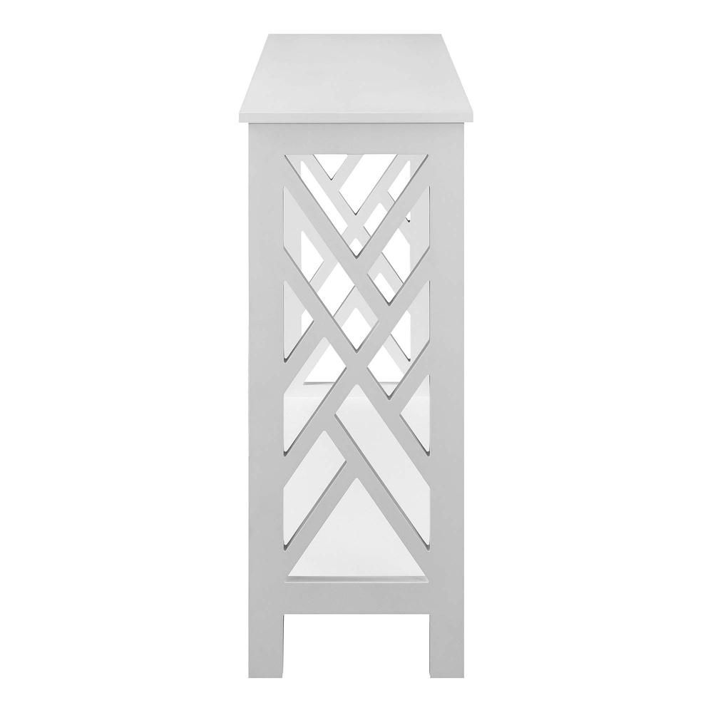 Titan Console Table with Shelf, White