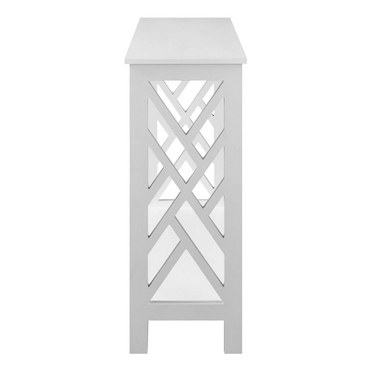 Titan Console Table with Shelf, White