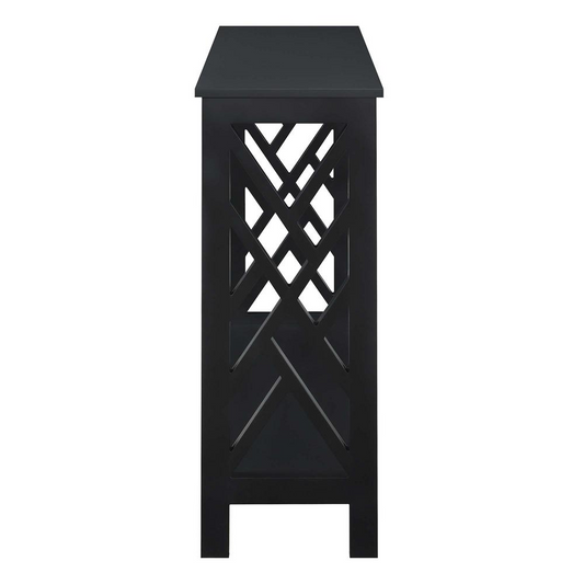 Titan Console Table with Shelf, Black