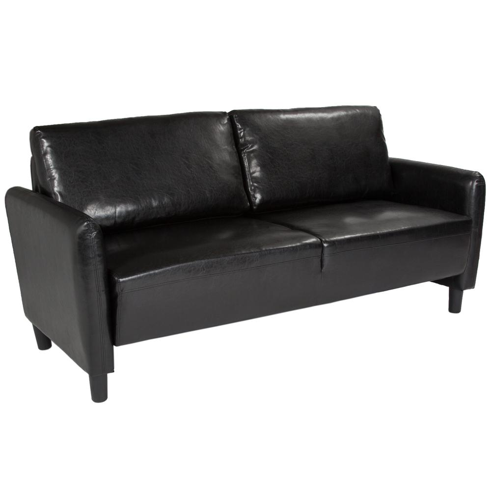 Candler Park Upholstered Sofa in Black LeatherSoft