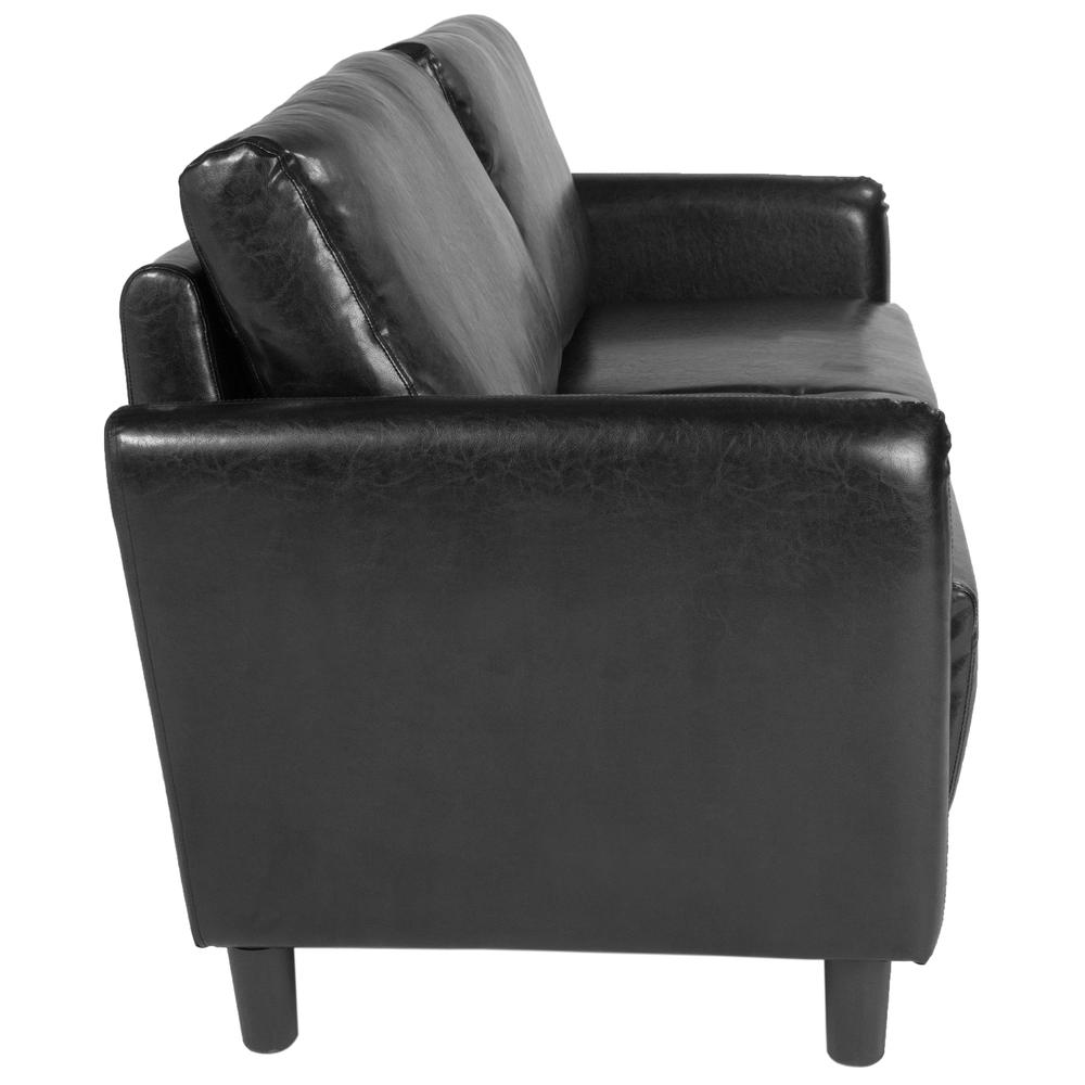 Candler Park Upholstered Sofa in Black LeatherSoft