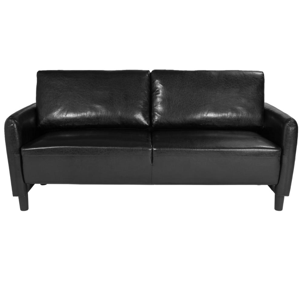 Candler Park Upholstered Sofa in Black LeatherSoft