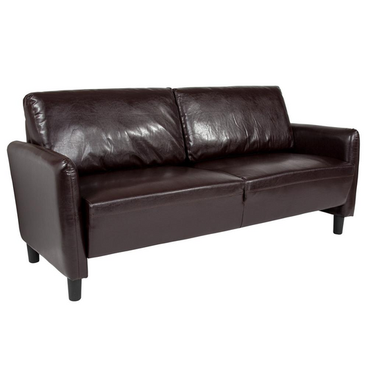 Candler Park Upholstered Sofa in Brown LeatherSoft