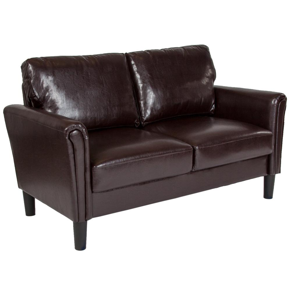 Bari Upholstered Loveseat in Brown LeatherSoft