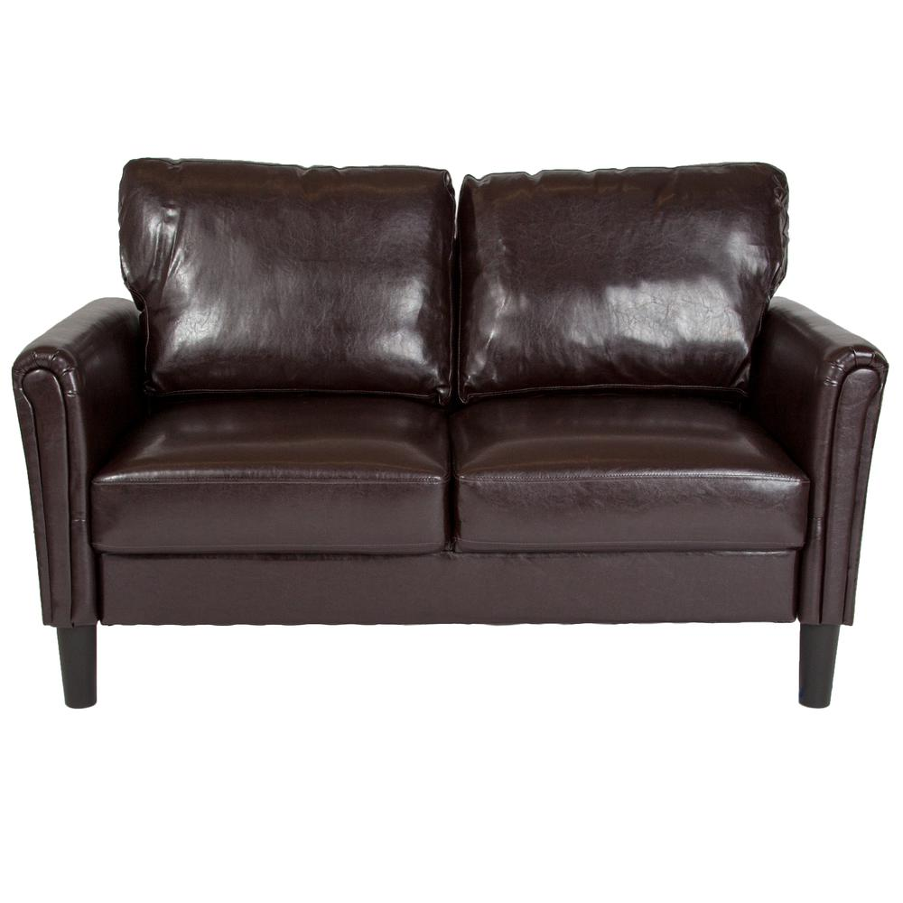 Bari Upholstered Loveseat in Brown LeatherSoft