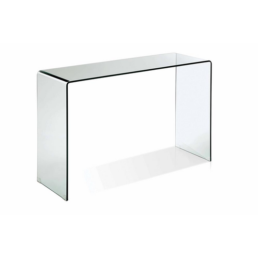 Bent Glass Sofa Table, Clear, 12Mm Thick Glass, 47"X16"X32"H