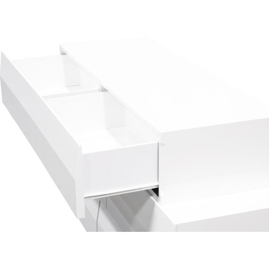 Spain Modern White 6-Drawer Bedroom Dresser and Mirror