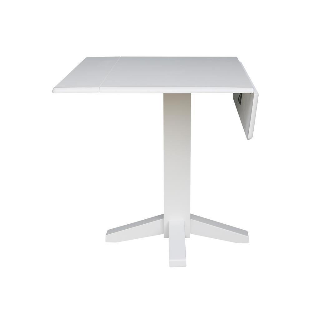 36" Square Dual Drop Leaf Dining Table , White